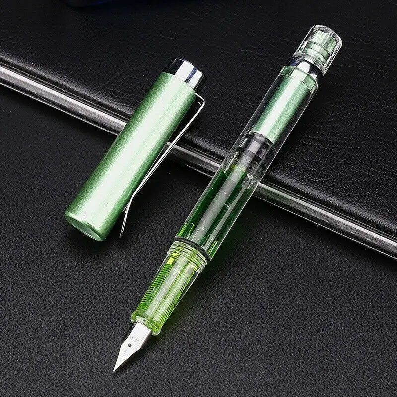 E Penbbs 494 прозрачная поршневая авторучка, прозрачный демонстратор, чернильная ручка, перьевая коробка для ручек, школьные офисные принадлежности, канцелярские принадлежности - Цвет: E