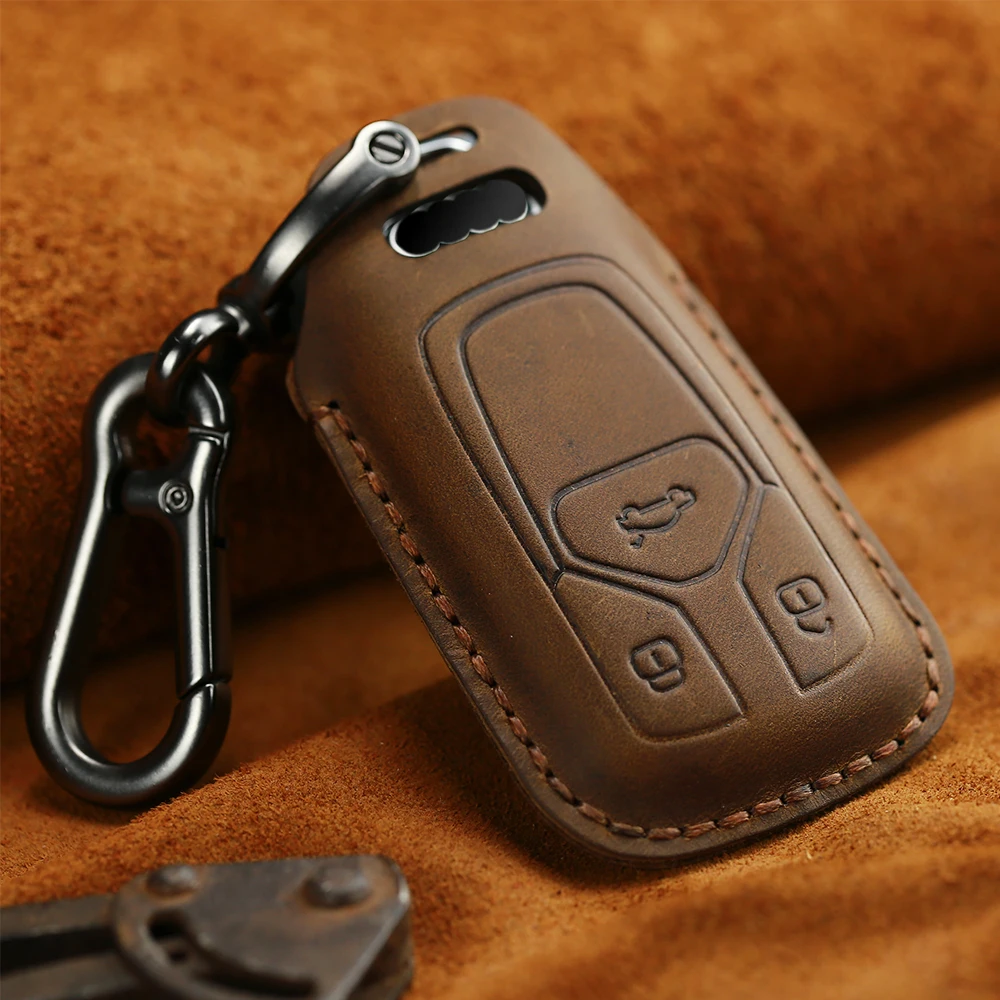 Чехол KEYYOU для автомобильных ключей из натуральной кожи чехол Audi Q7 A4L Q5L A5 2016 2017 2018