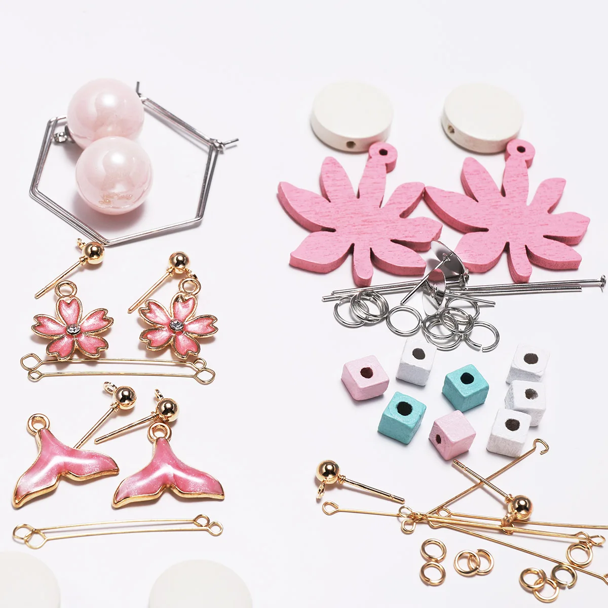 Набор в форме розового листа милые серьги капель xylon сделай сам ювелирная посылка