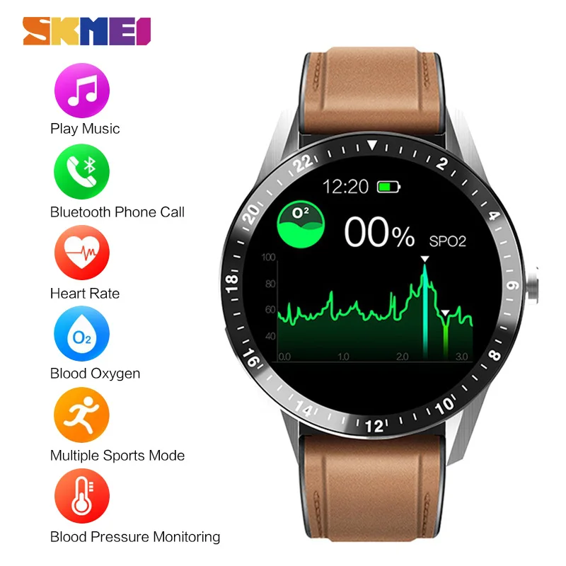 Смарт часы SKMEI уровень кислорода в крови монитор сердечного ритма телефонный