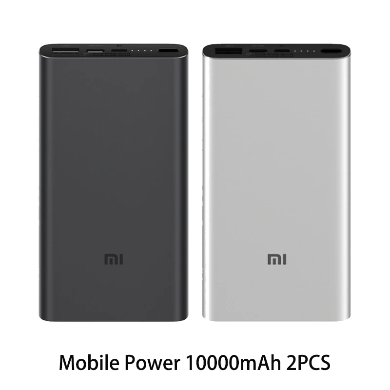 Xiao mi 10000 мАч Внешний аккумулятор 3 2 Pro USB-C Двусторонняя Быстрая зарядка 18 Вт Двойной вход выход PLM12ZM Xiao mi 10000 мАч - Цвет: sliver add black
