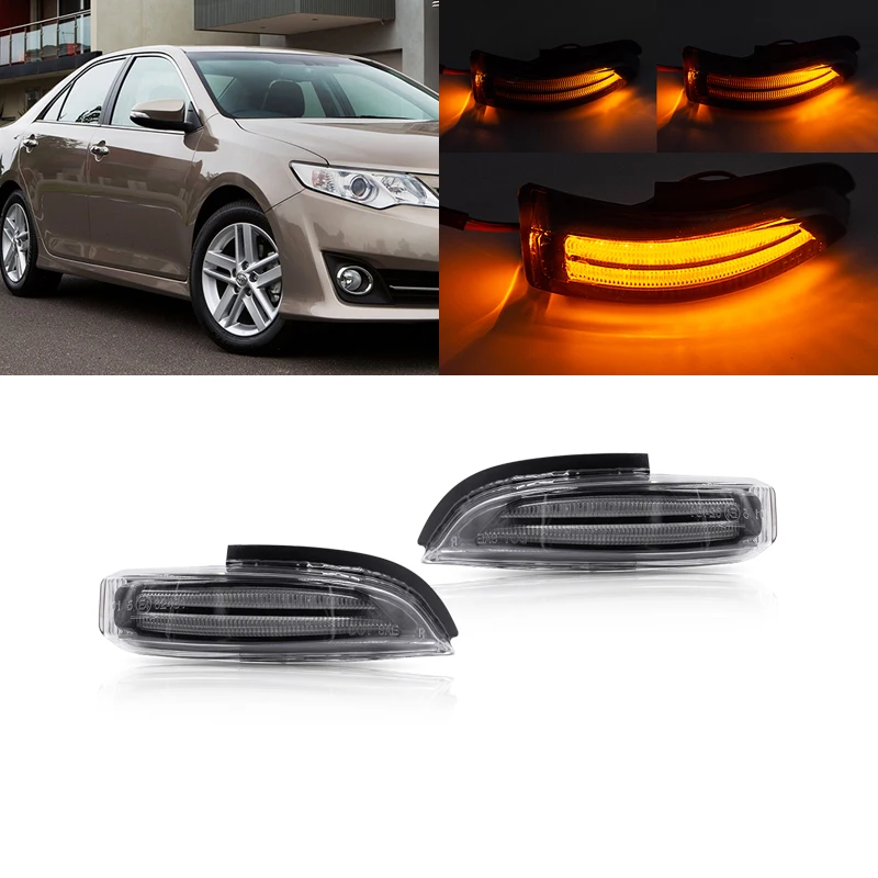 

Fits For Toyota Prius C Corolla Camry Auris Yaris Verso 2x Front Dynamic Amber Led Side Mirror Blinker Lights Turn Signal Clear