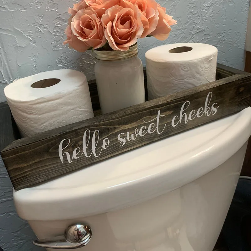 Туалетная бумага Hello Sweet щеки поддон бака наклейка Caddy Box Наклейка Виниловая для