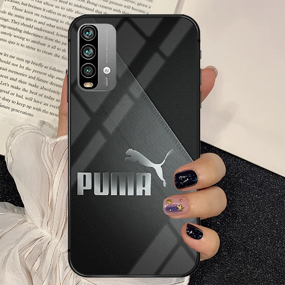 

Sports Brand PUMA Phone Tempered Glass Case Cover For Xiaomi Redmi note k 7 8 9 10 30 40 A C T S Pro Silicone Tpu Bumper Luxury