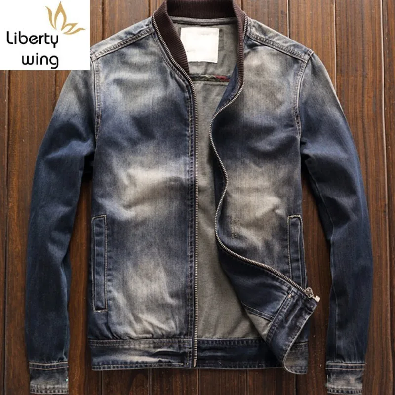 Сезон весна осень Джинсовые пальто для мужчин рубашка с длинными рукавами в