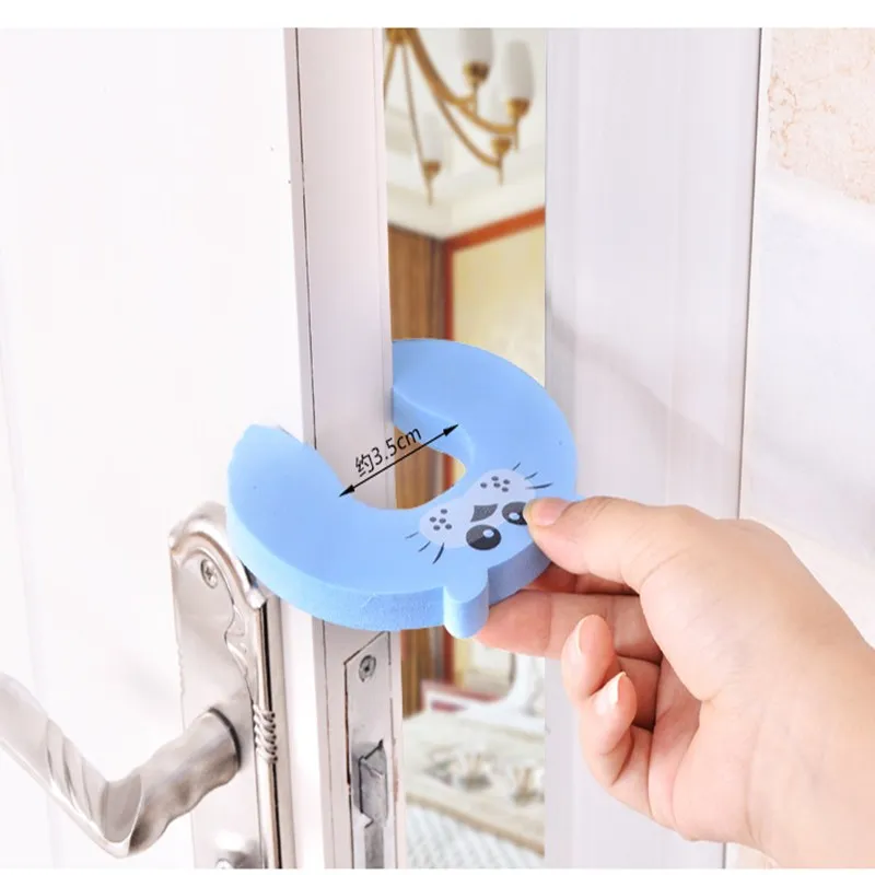 Topes de puerta de seguridad para ni&ntilde;os y beb&eacute;s, protecci&oacute;n para los dedos, prevenci&oacute;n de ruido, antipellizco, Color aleatorio-2
