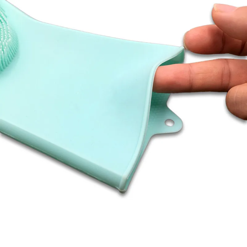 Silicone Cleaning Gloves Dishwashing Scrubber Reusable Dish Wash Scrubbing Sponge with Bristles for Kitchen Car Bathroom | Дом и сад