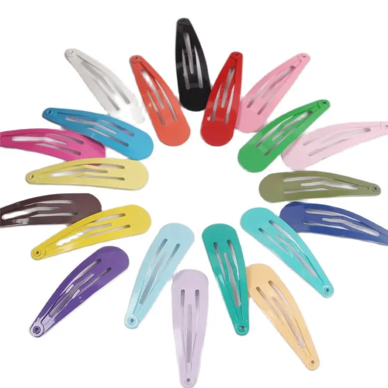 

20pcs 5cm Snap Hair Clips Women Girls Hair Clip Pins BB Hairpins Baby Children Metal Barrettes Hair Styling Accessories