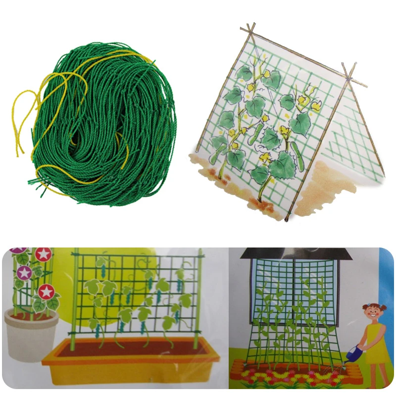 10PCS Plant Climbing Net Fence Garden Netting Millipore Nylon Anti-bird Net Gardening Vegetable Plant Trellis