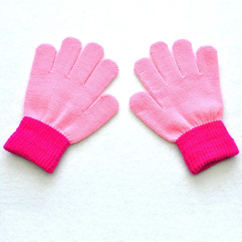 TELOTUNY Baby winter Thicken Full Finger Knitted gloves children Plush velvet Flannel warm Gloves Mittens wanten kinderen ZS26 | Детская