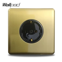wallpad z6 eu wall power socket electrical outlet antique brass stainless steel plate with claws fit eu box