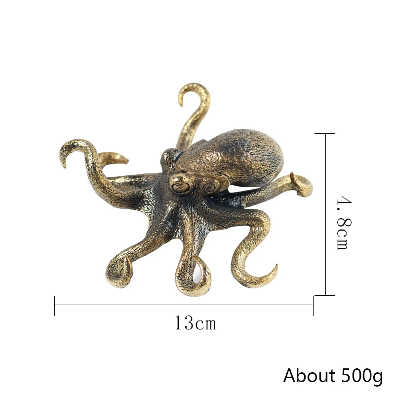 

Big Octopus Statue Pure Copper Tea Pet Table Ornament Lucky Home Decorations Accessories Antique Tea Set Craft Home Decoration