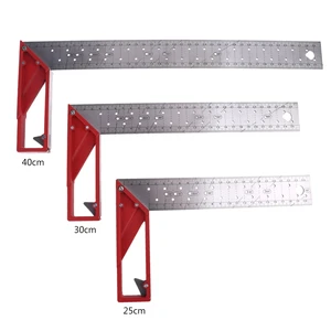Woodworking L Square Ruler 40cm Stainless Steel Right Angle 45/90° Triangle Ruler