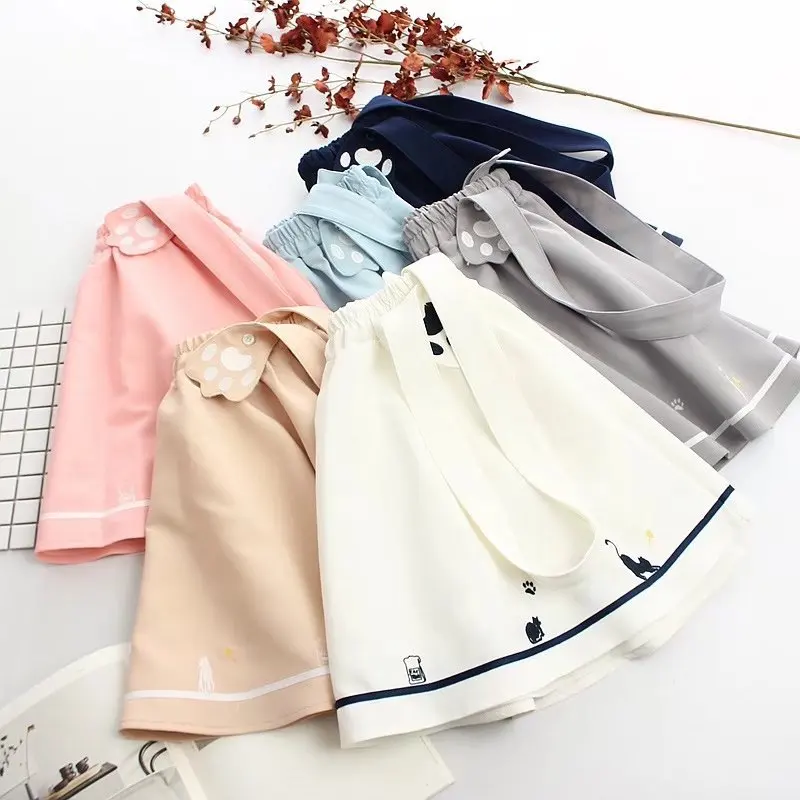 Новинка летние женские юбки юбка с вышивкой кота собаки Harajuku Kawaii японский стиль