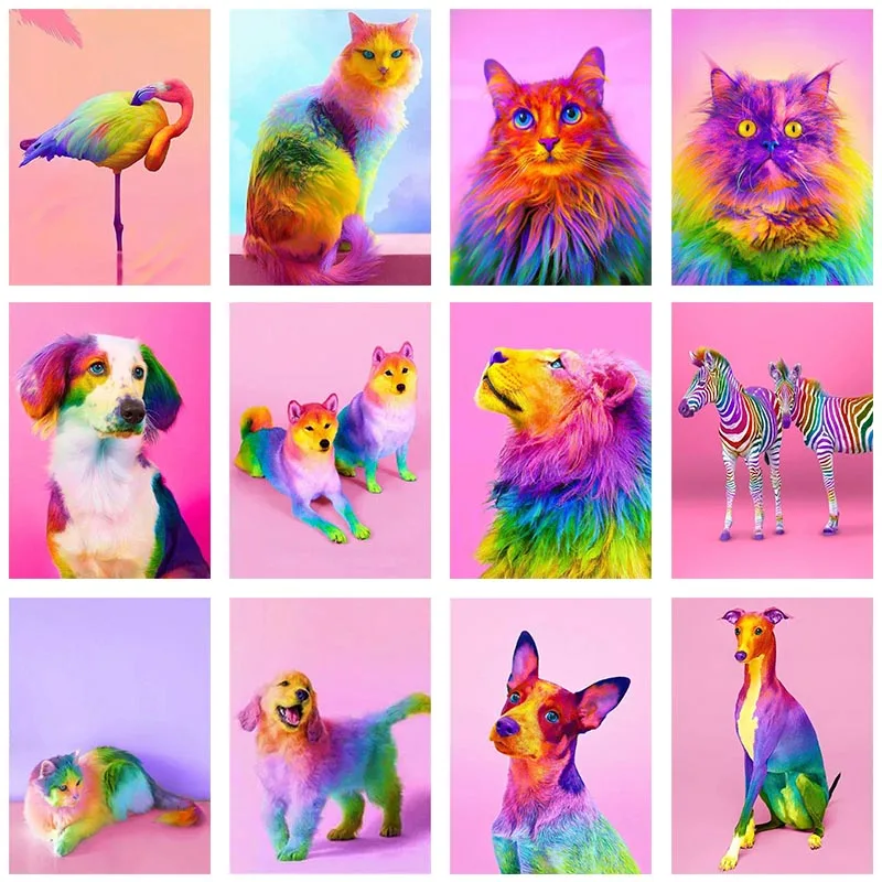 

Diamond Painting 5D Diamonds DIY Animal Cross Stitch Full Square Round Drill Embroidery Colorful Handmade Home Room Wall Decor