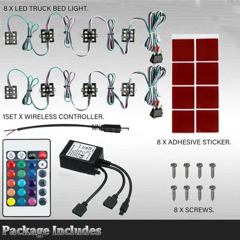 

5050 LED Underglow RGB Atmosphere Rock Lights Multicolor For Off-Road Neon Remote Light Kit Control Truck Strip M6S3