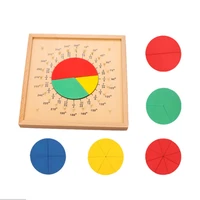 measurement of angles toys wood fraction toy round score board teaching aids kids montessori material math toys