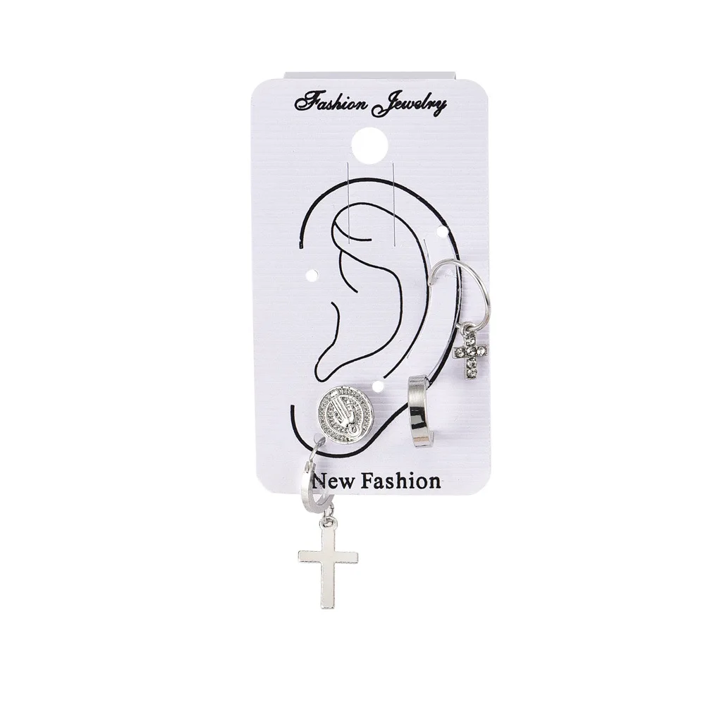 Женские винтажные серьги Девы Марии хрустальные капли с крестиком блестящий