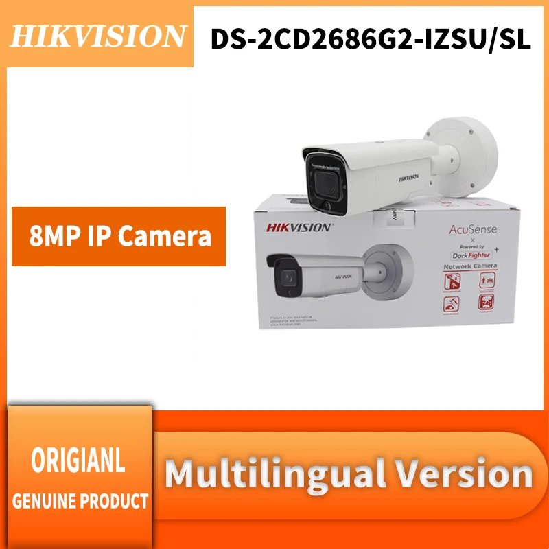 

Original Hikvision DS-2CD2686G2-IZSU/SL 4K AcuSense Strobe Light And Audible Warning Varifocal Bullet Network Camera POE DS-2CD