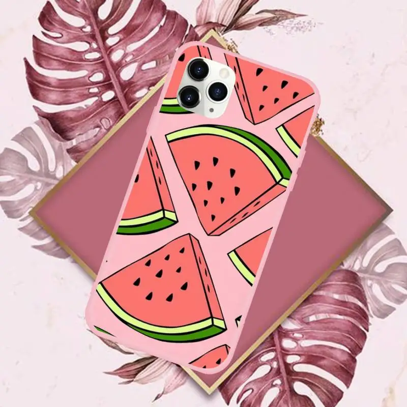 

Summer Fruit Watermelon Lemon Phone Case Candy Color for iPhone 6 7 8 11 12 s mini pro X XS XR MAX Plus
