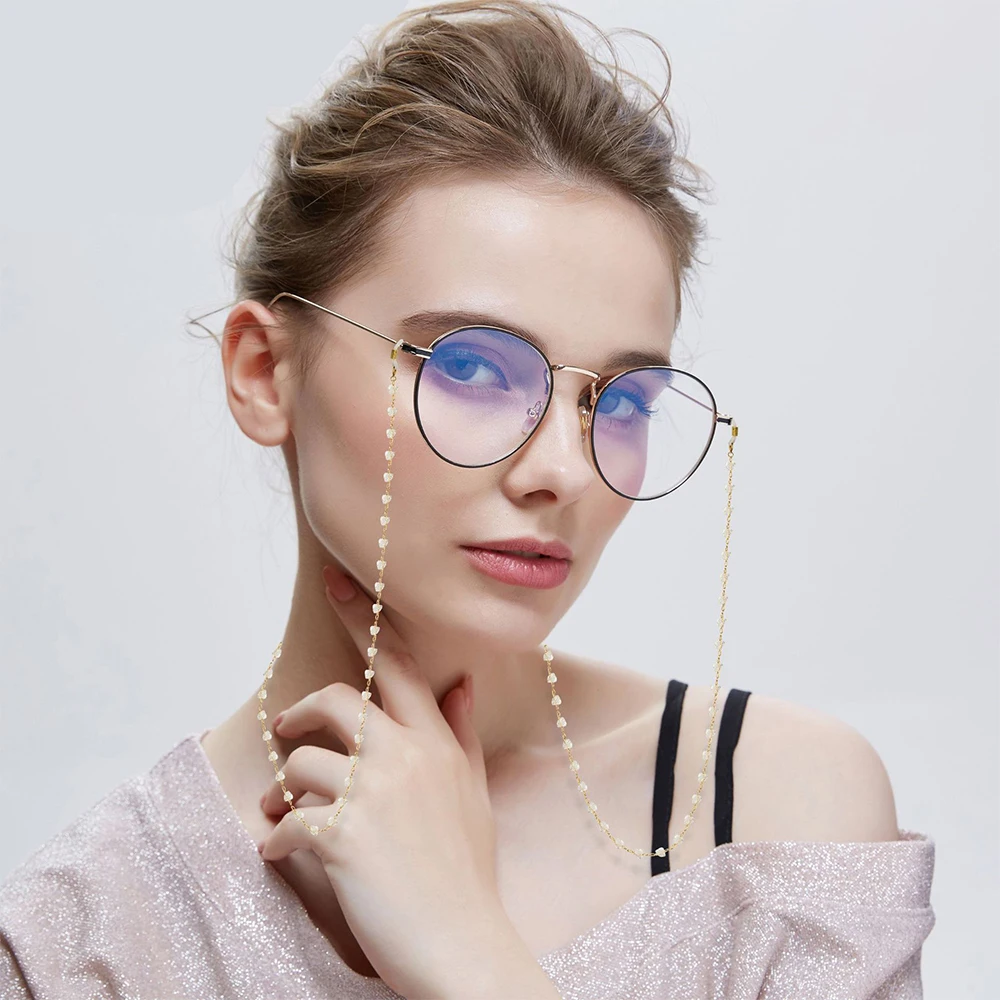 Новинка 2019 Необычные прозрачные бусины очки цепочка на шею ремешок для