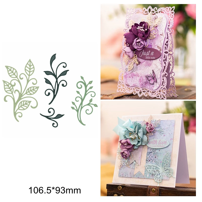 Металлические режущие штампы смешанные кружевные цветочные ветки пустая рамка