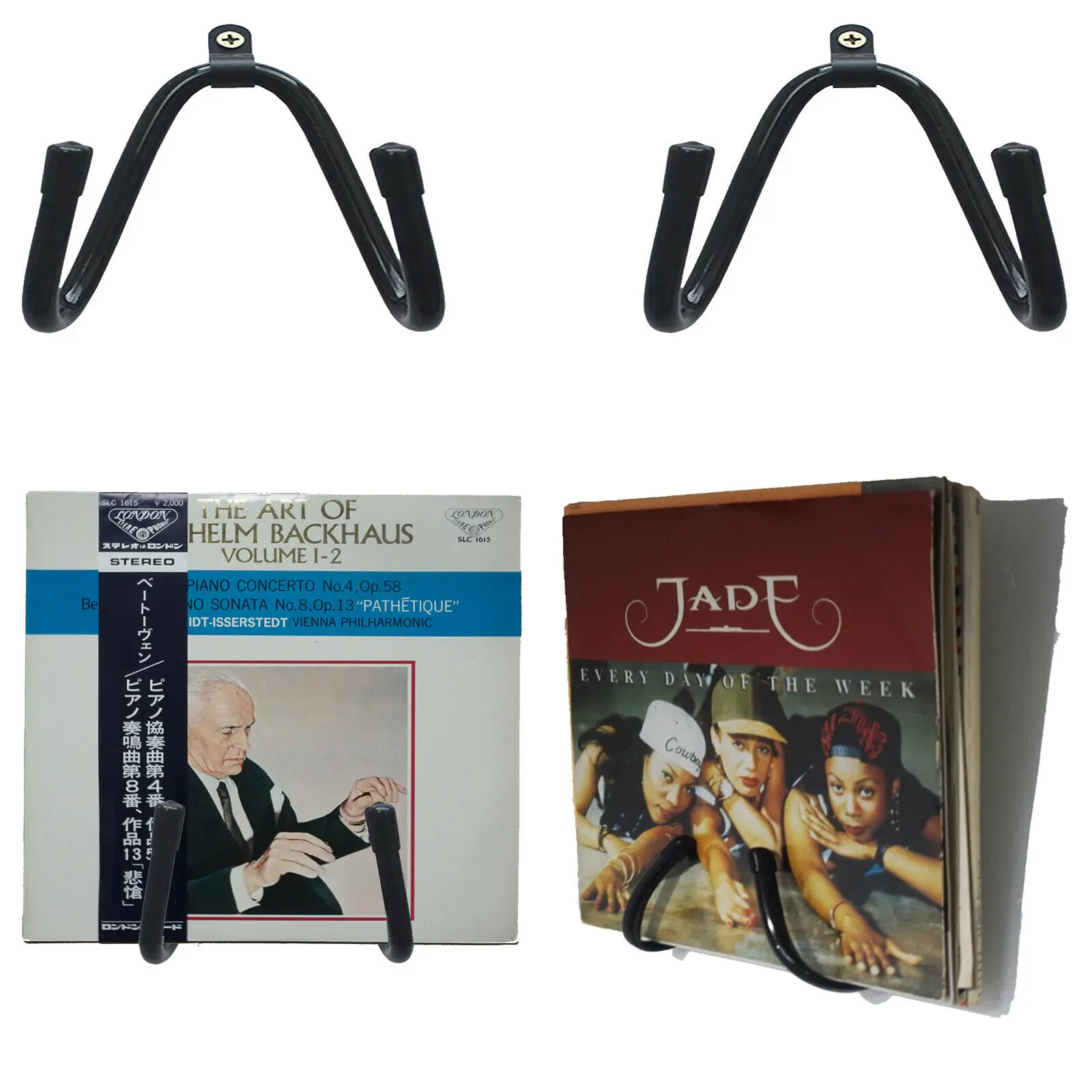 2 настенные виниловые полки для записей 7 дюймов 10 12 LP Одиночная подставка вмещает