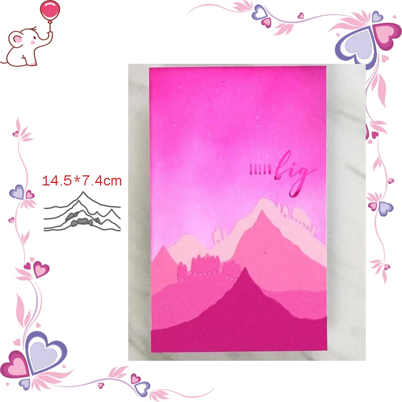 

Штампы с изображением дальней горы, металлические штампы для рукоделия, скрапбукинг, праздничные открытки, создание открыток, праздничные ...