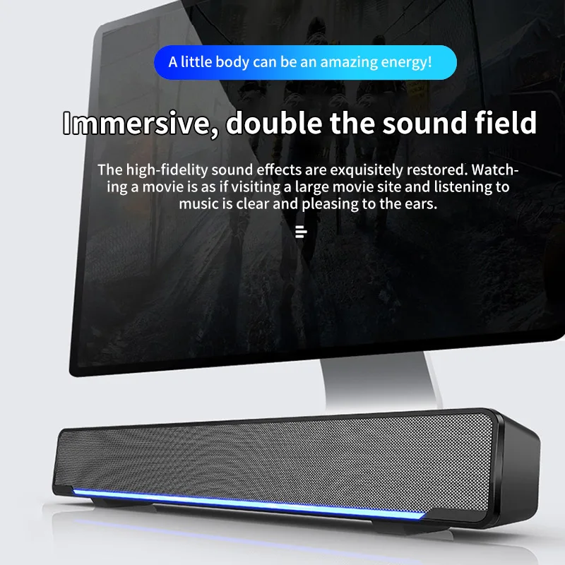 Портативный беспроводной USB 3D динамик Bluetooth 5 0 с подсветкой и интерфейсом AUX 3 для