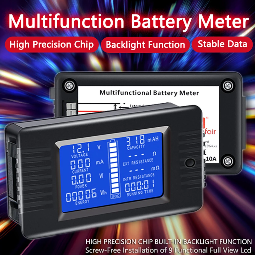 Вольтметр Амперметр автомобильный тестер батареи измерительная емкость счетчик