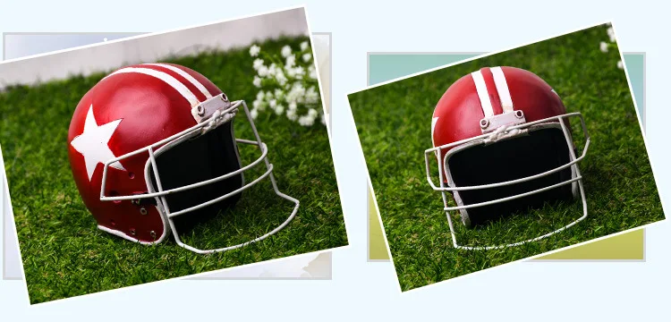 Home Decoration Accessories Retro Motorcycle Football Helmet Creative Resin Crafts Souvenir Gift Shop Window Props