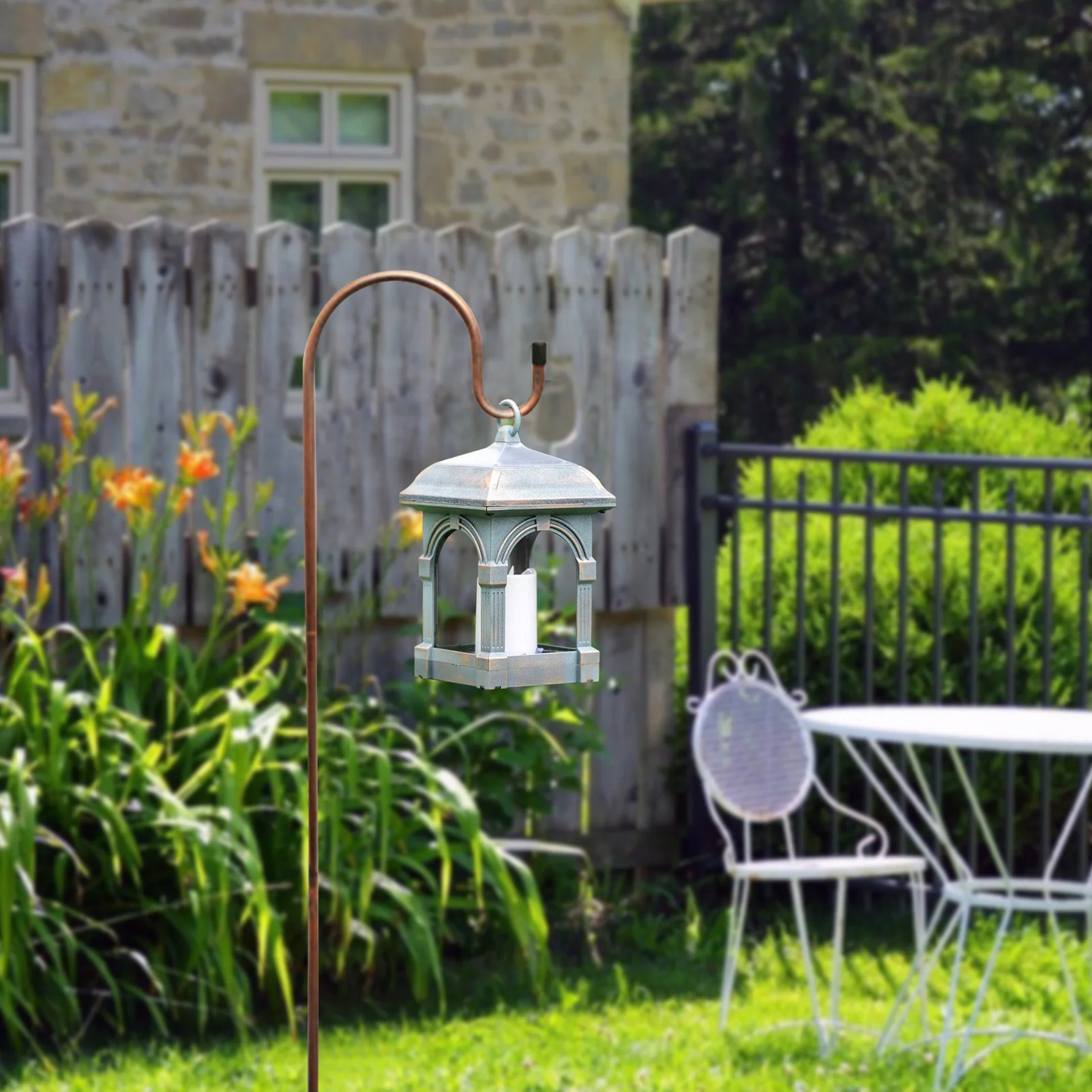 

4pcs Brown Shepherd Hook Handicraft Hook Outdoor Garden Ground Insertion Iron Rod Rust Resistant Steel Hanging Hook judicious