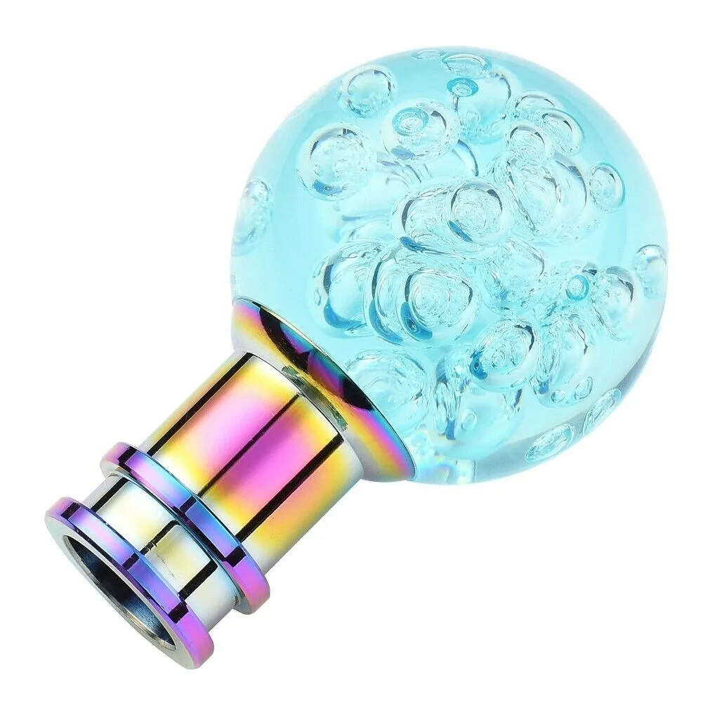 

Light Blue Gear Shift Knobs Manual W/ Adapters 2.12inch Acrylic Ball Style