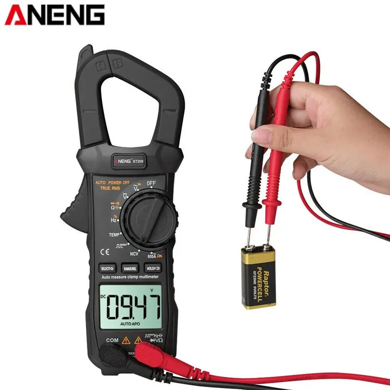 Цифровой мультиметр ANENG ST209 Токоизмерительные клещи 6000 отсчетов истинный RMS Amp DC/AC
