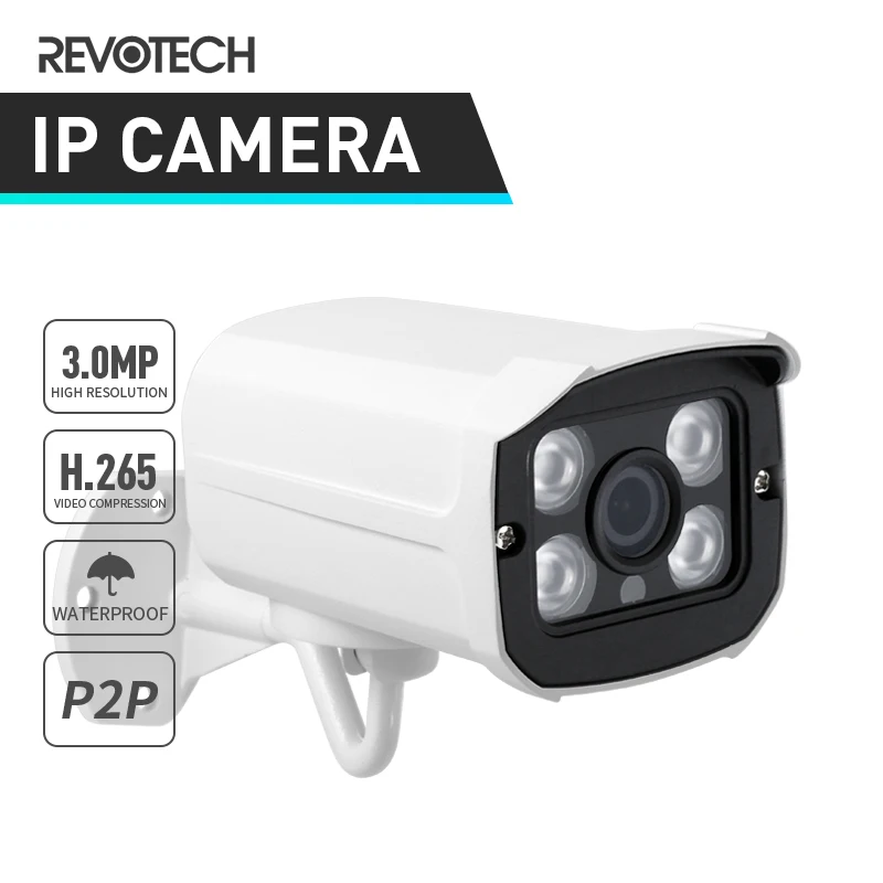 H.265 HD Водонепроницаемая 3MP уличная IP камера 1296 P/1080 P Массив светодиодный