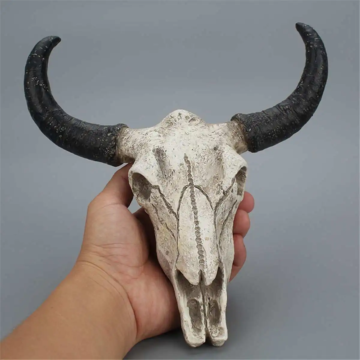 Полимерная голова черепа коровы Longhorn настенное украшение 3D скульптура животного