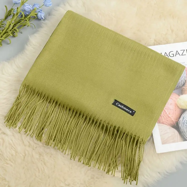 Кашемировый женский шарф новая теплая шаль Foulard Femme пашмины платок Шерстяной палантин голова шеи длинные зимние шарфы для женщин - Цвет: Armygreen Scarf