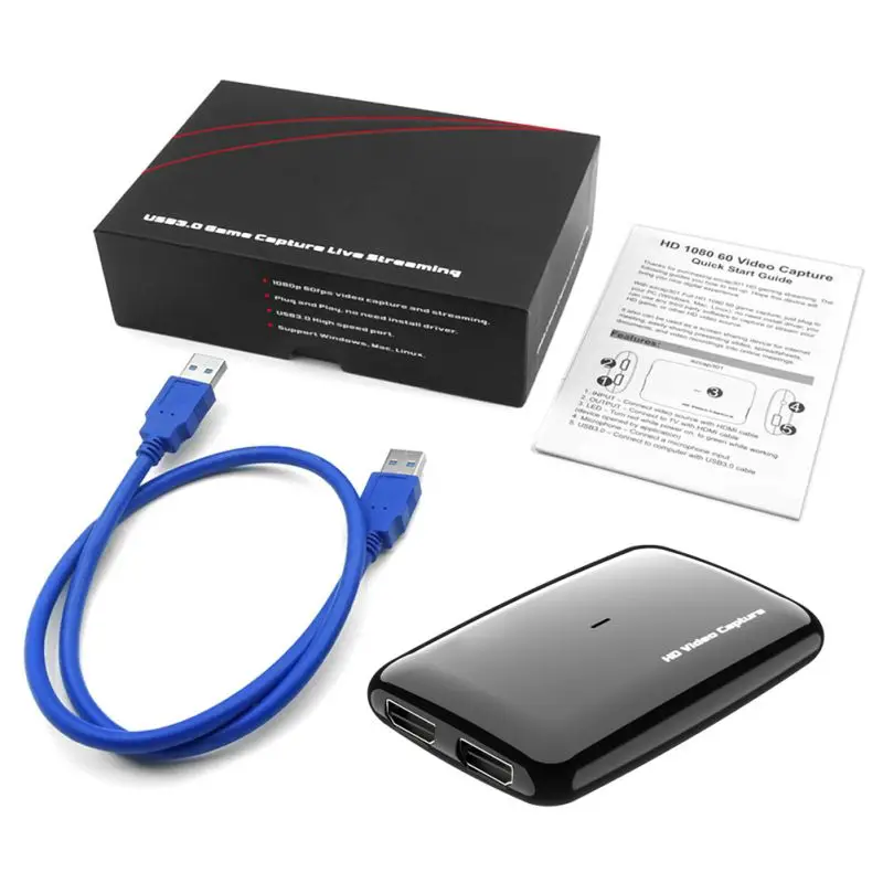 Full HD видео захвата коробка USB3.0 1080 60 поддерживает Windows 7 8 10 OSX 9|Карты видео- и