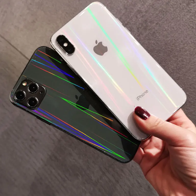 

2pcs Clear Hydrogel Phone Back Films for iphone 12 pro max Soft Laser Polar Lights Protector Case Cover for iphone 12mini