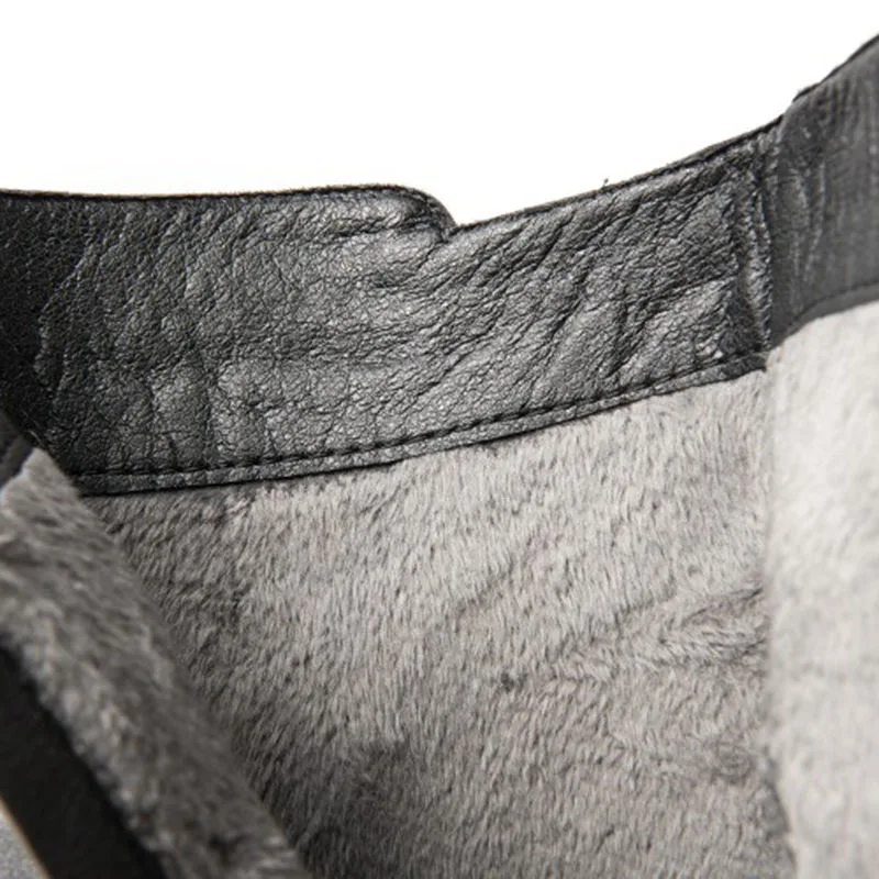 Женские зимние ботинки на плоской подошве Taoffen теплые меху из натуральной кожи с