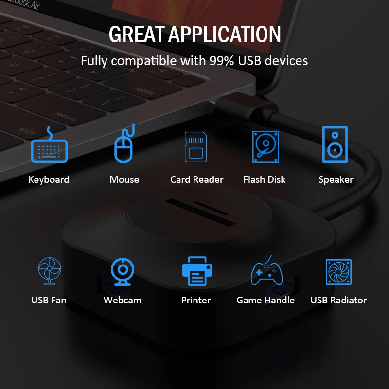TeckNet USB 3 0 концентратор Мульти сплиттер 5 портов расширитель несколько 2 адаптер