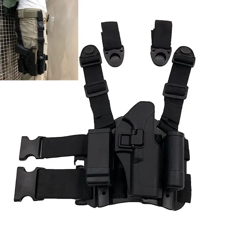 

Tactical Drop Leg Thigh Duty Right Hand Airsoft Pistol Holster for Glock 17 19 22 23 31 32 Tactical Pouch with Adjustable Strap