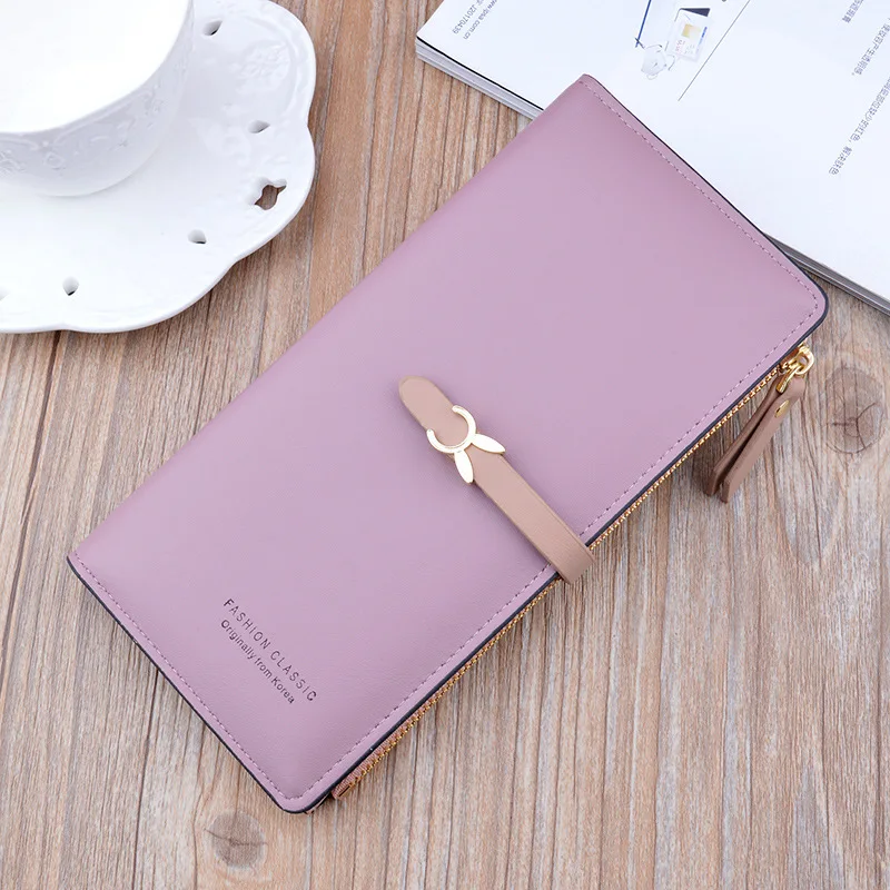 

2021 New Woman Wallets Long Style High Quality Card Holder Female Zipper Hasp Purse Large Capacity Brand PU Leather Wallet