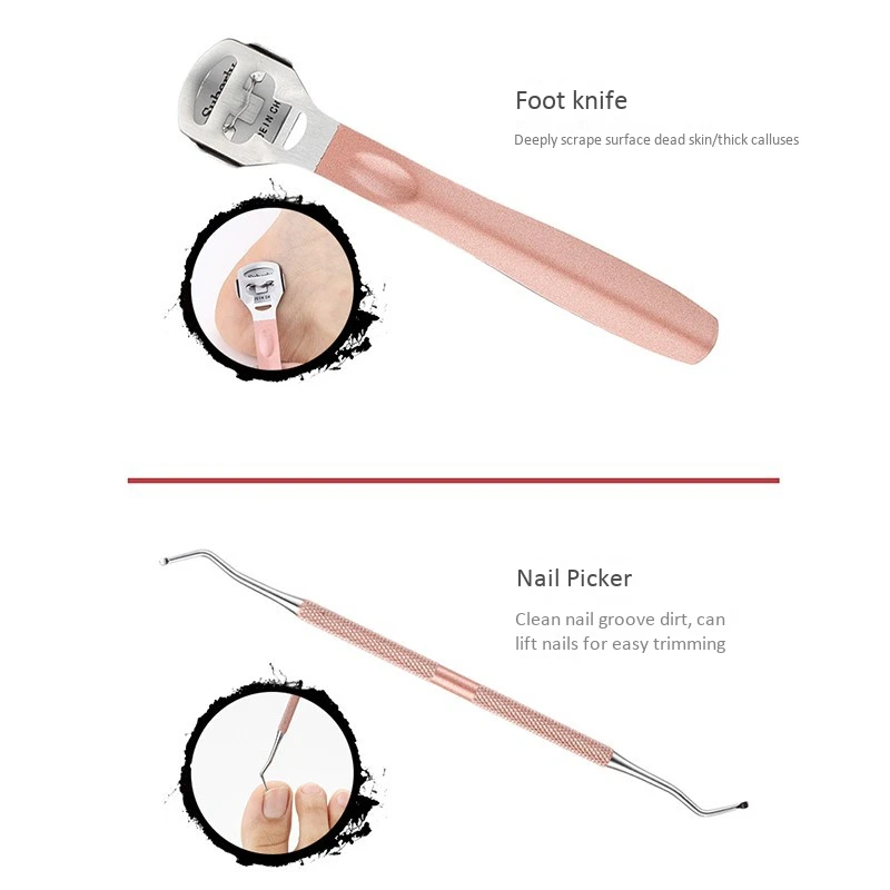 

10 in 1 Professional Foot Care Kit Pedicure Tools Set Stainless Steel Foot Rasp Foot Dead Skin Remover
