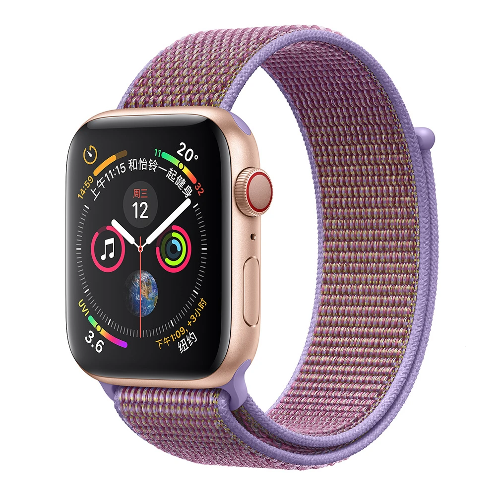 Lilac Нейлоновый ремешок для Apple Watch серии 5 42 мм iwatch 44 мм ремешок 38 мм 40 мм iwatch sreies 4 3 2 pulseira браслет ремешок для часов - Цвет ремешка: Lilac