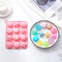 12 cells creative flower cake mold silicone material chocolate mold kitchen tools baking biscuit dessert jelly candy molds