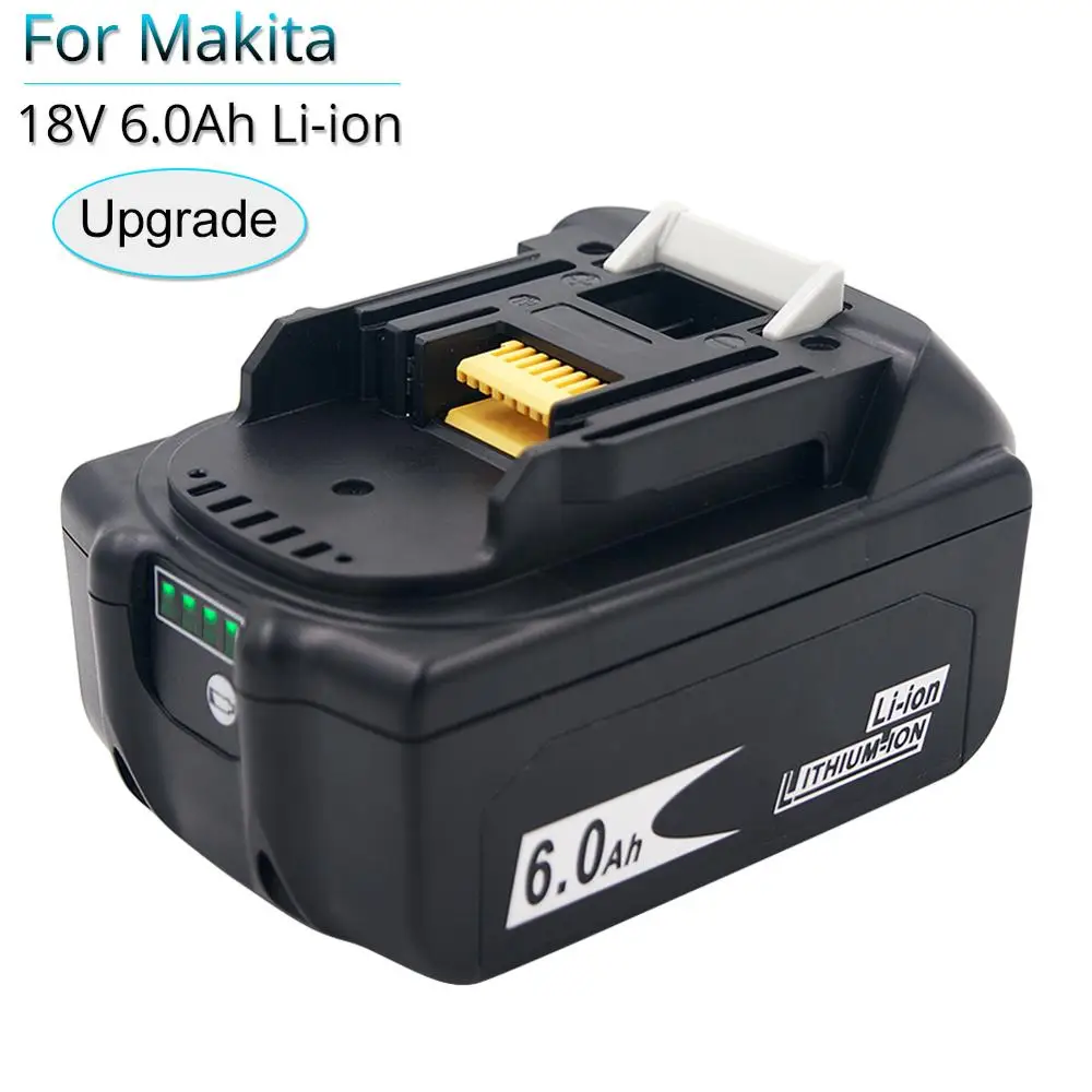 

BL1860B 18V 6000mAh Replacement Battery for Makita BL1850B BL1860 BL1840 BL1815 Cordless Drill with Single Cell Balance Protect