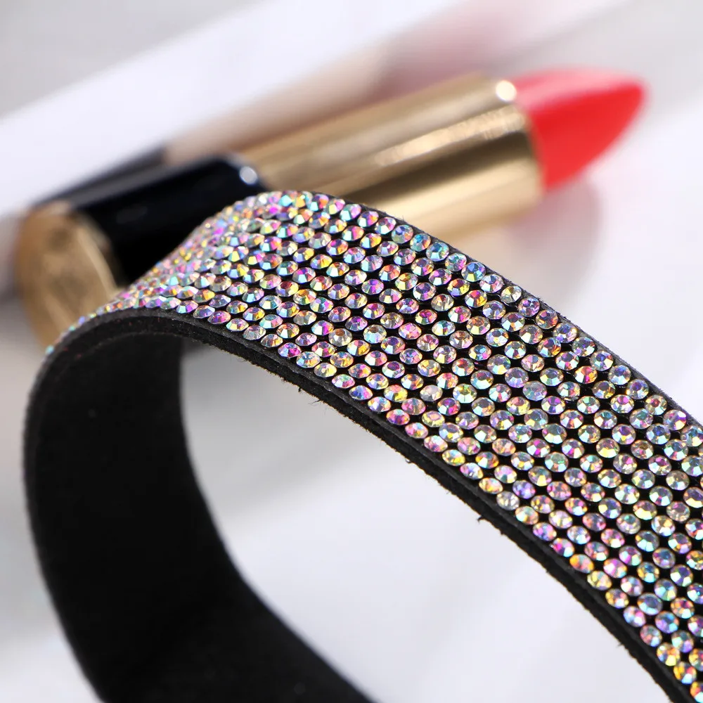 Женские ожерелья чокеры сексуальные панк готика кожа бриллиант колье кристалл