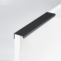 black hidden cabinet handle aluminum alloy kitchen cupboard pulls drawer knobs bedroom door furniture handle hardware