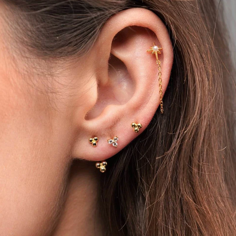 Минималистичные круглые серьги в горошек очаровательные из 100% стерлингового